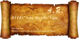 Alföldy Rozália névjegykártya