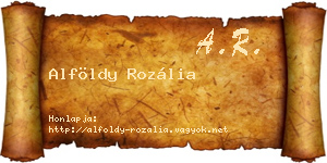 Alföldy Rozália névjegykártya