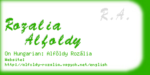 rozalia alfoldy business card